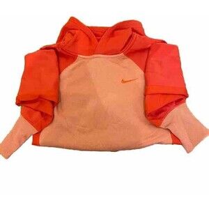Nike Women's Hoodie Small Red Orange Therma-Fit  Sweatshirt Athletic Pullover